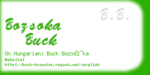 bozsoka buck business card